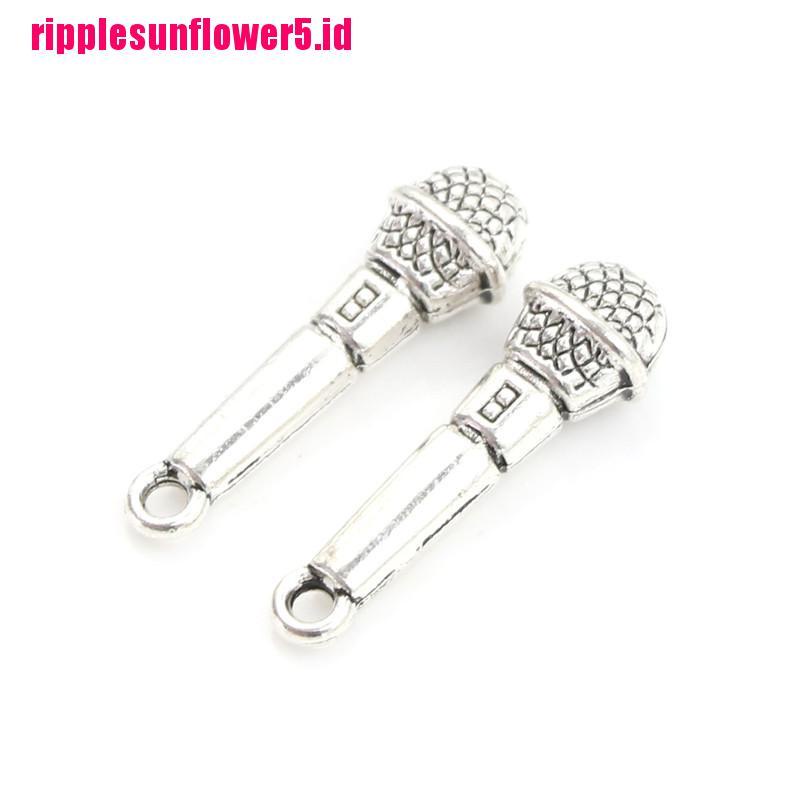 2pcs / set Mainan Miniatur Mikrofon Bahan Metal Skala 1: 12 Untuk Aksesoris Rumah Boneka