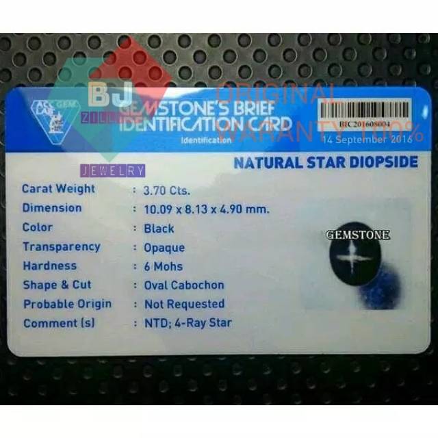 Batu Akik Nilam Star Garansi Natural