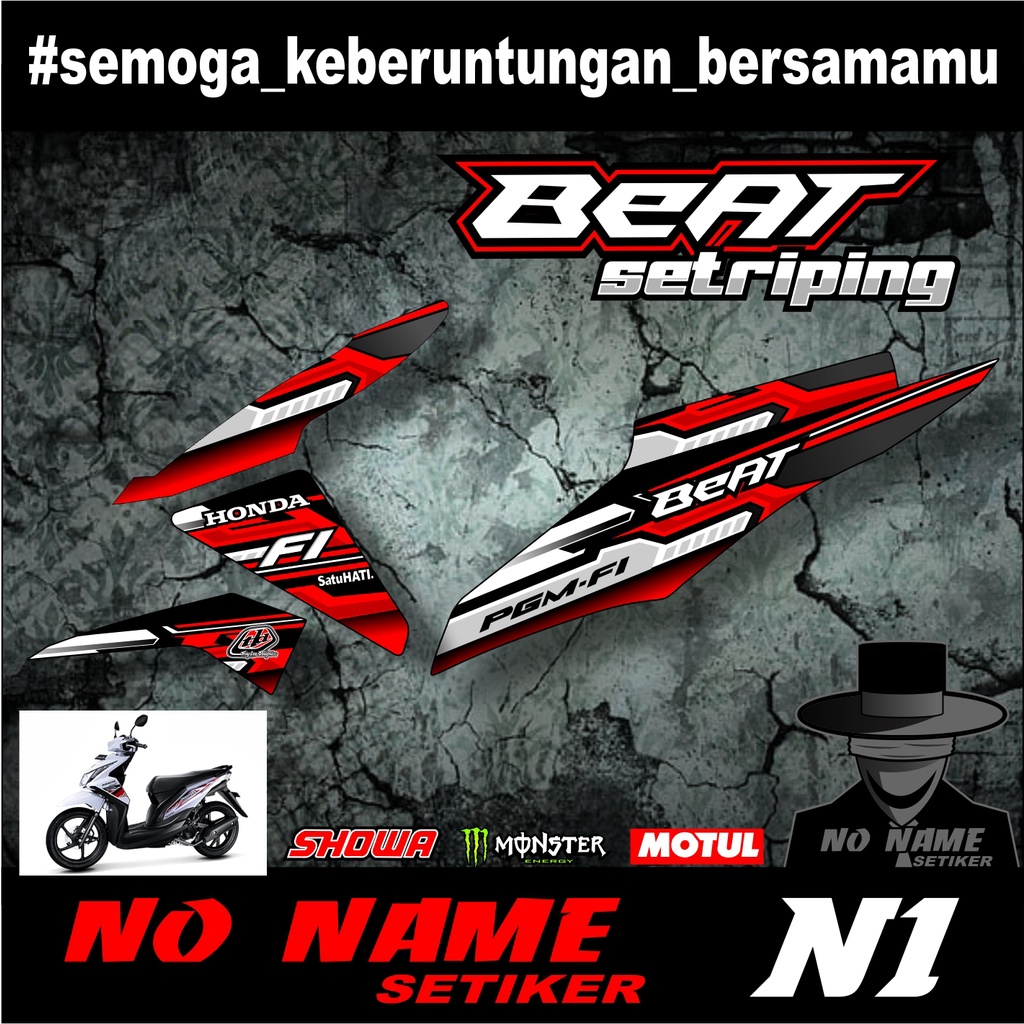 striping setiker stiker beat fi (N1) 2013 2014 2015 variasi - stiker motor honda setriping beat