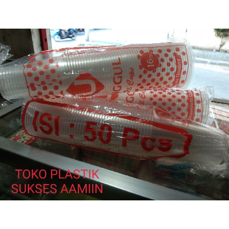 Gelas cup plastik 10 oz / 12 oz / 14 oz / 16 oz