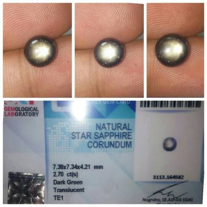 Batu Natural Star Safir Sapphire Memo 2.70 crt