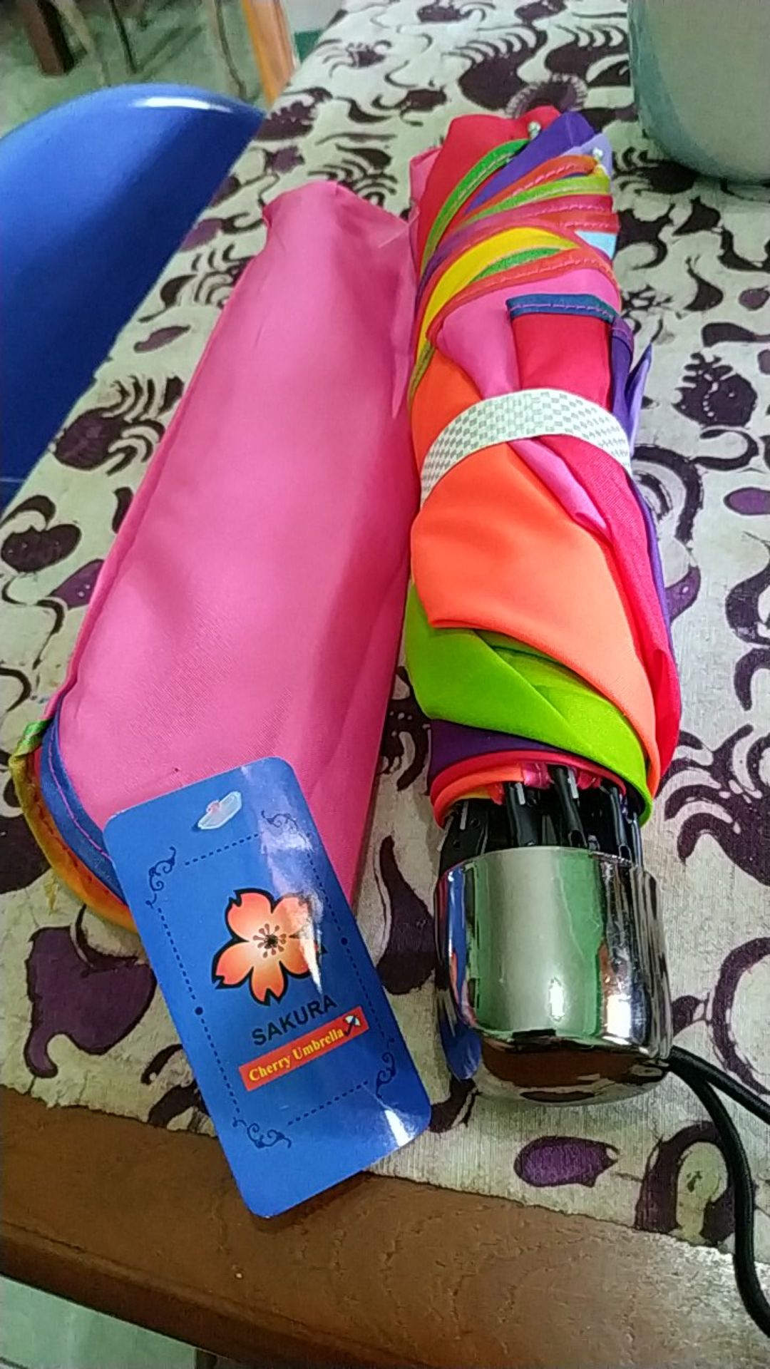 Payung Lipat 3 Dimensi Magic Pelangi Basah Keluar Kembang