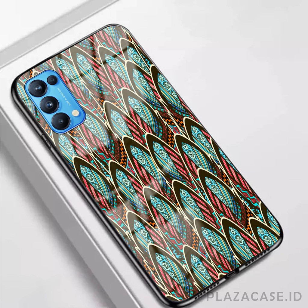 Ethnic Softcase Glass [K40] for RENO 5 A53 REALME 7 Y20 RENO 4F 9C C17 RENO 4 REALME 7i Y50 A73