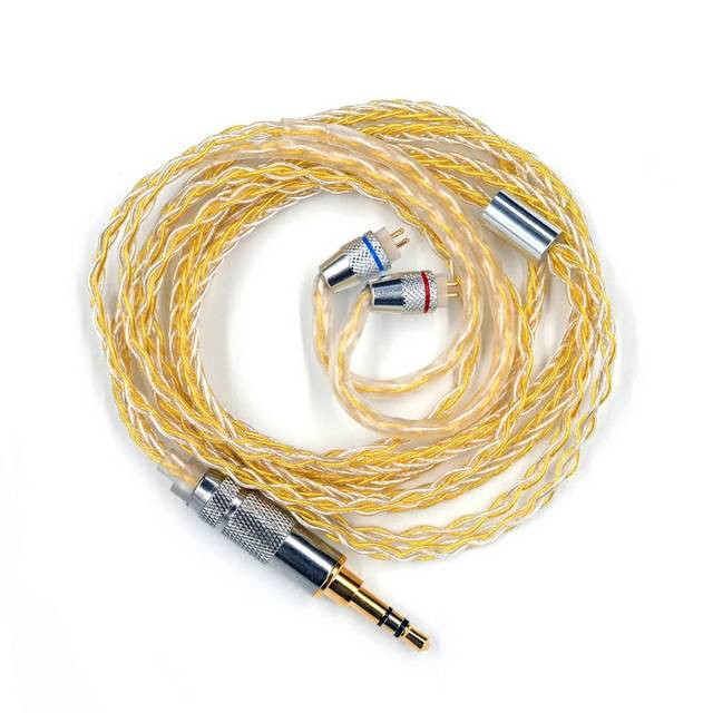 Kabel Upgrade KZ Earphones Gold Silver Mixed Upgrade Cable Pin B / C / MMCX