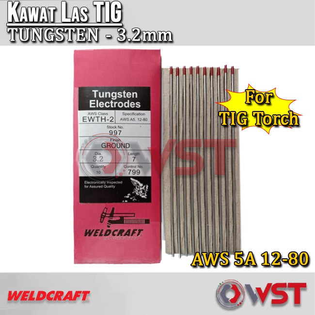 WELDCRAFT  Kawat Las Tungsten 3.2 mm Kawat Las Tig 3.2 mm