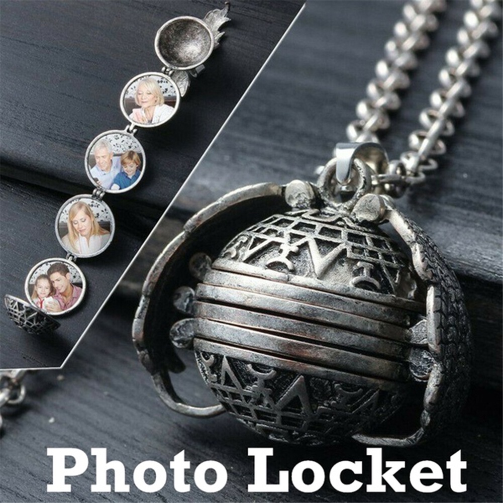 Hu Hu Hu Hu Hu Alat Bantu Pasang Kacamata♡ Kalung Rantai Dengan Liontin Locket Bola Hollow Isi 4 Foto Untuk Priawanita