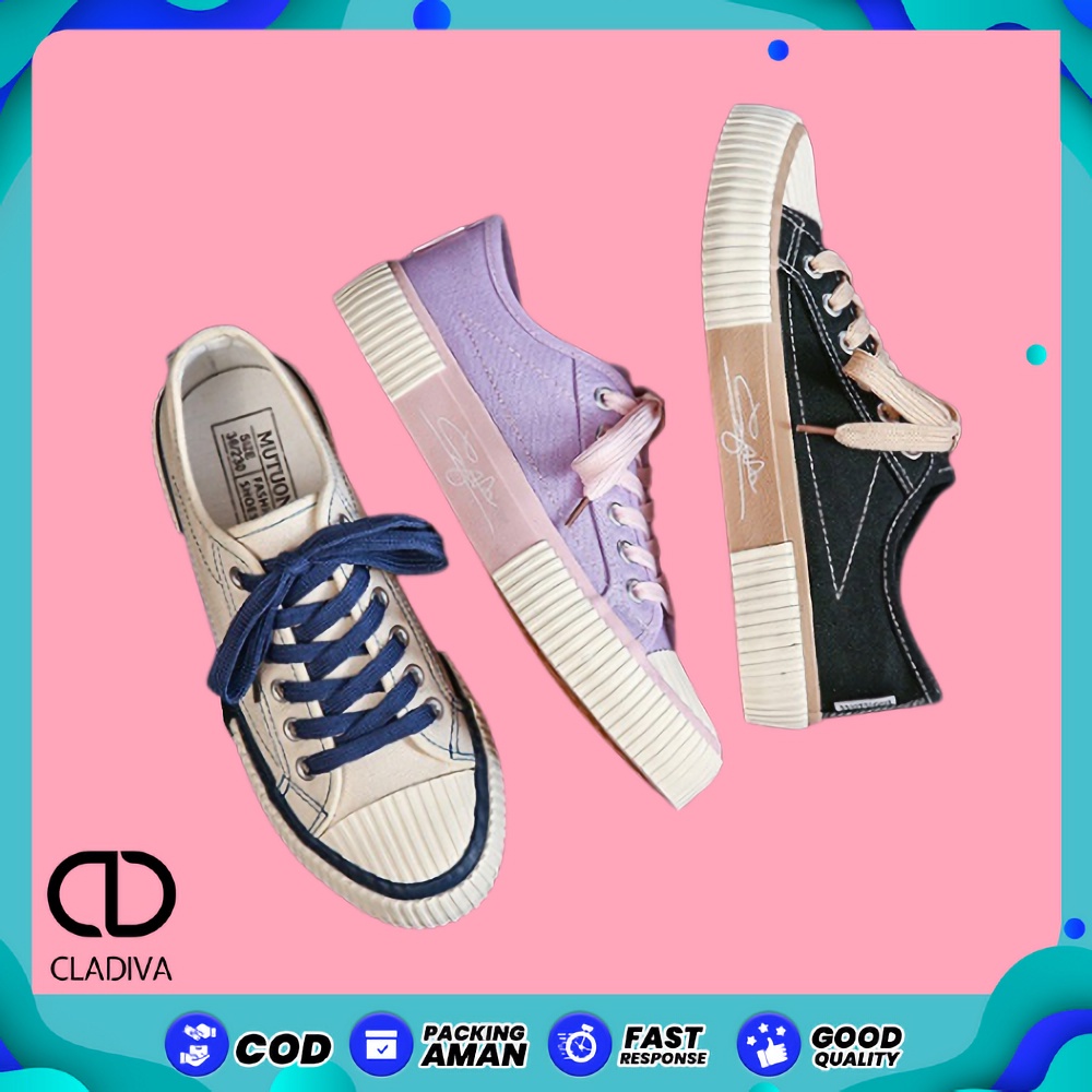 Sepatu Sneakers Canvas Wanita Impor Kanvas Cewek FSH269 Cladiva