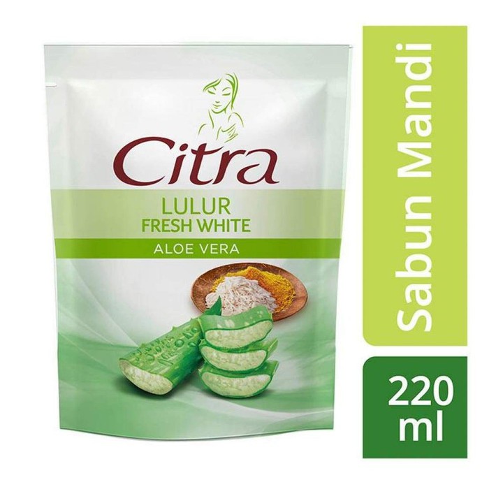 Citra Body Wash Fresh White Aloe Vera Refill 220ml - Sabun Mandi Cair