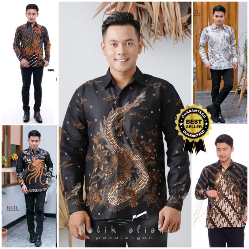 Kemeja Batik Pria Lengan Panjang Size M L XL XXL BSWART Batik HRB026 Kenango Hem