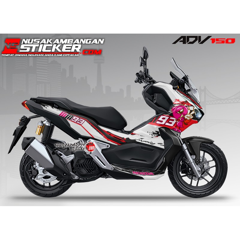 Decal Stiker Adv 150 Marques merah