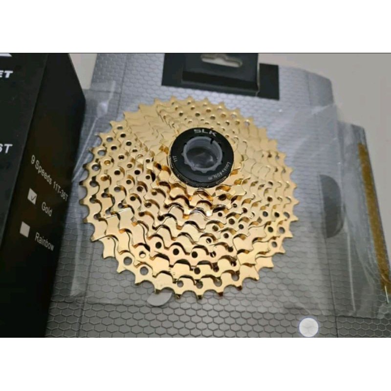Sprocket 9 speed gold gear 9sp emas 11T - 36T merk SLK ZTTO sunshine sunrace bolany