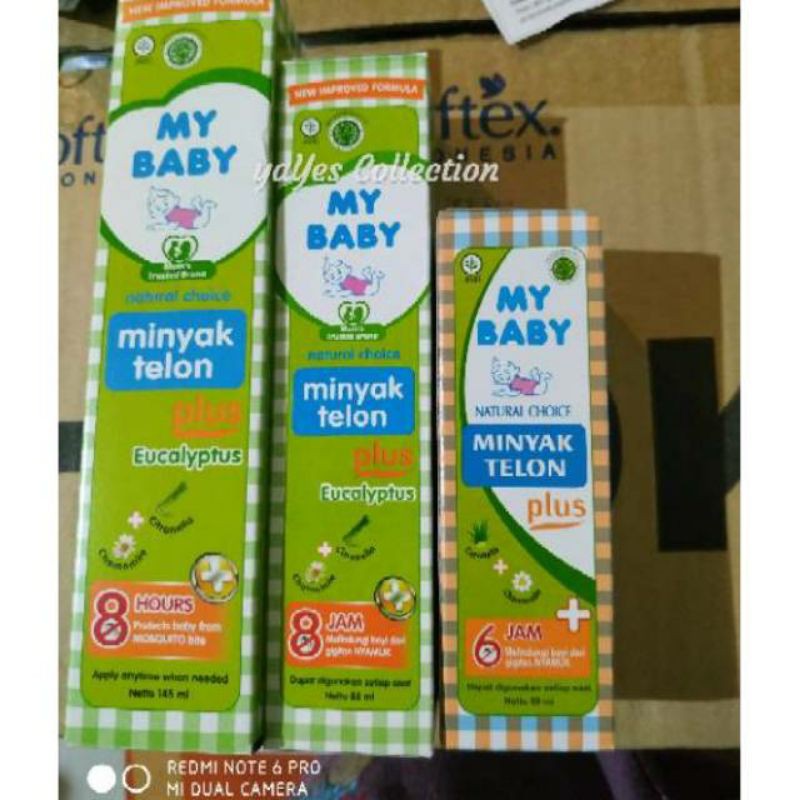 My Baby Minyak Telon Plus ORIGINAL Hijau  &amp; Lavender Mybaby (150ml / 145ml - 90ml / 85ml - 60ml / 55ml ) Peut Kembung Gigitan nyamuk