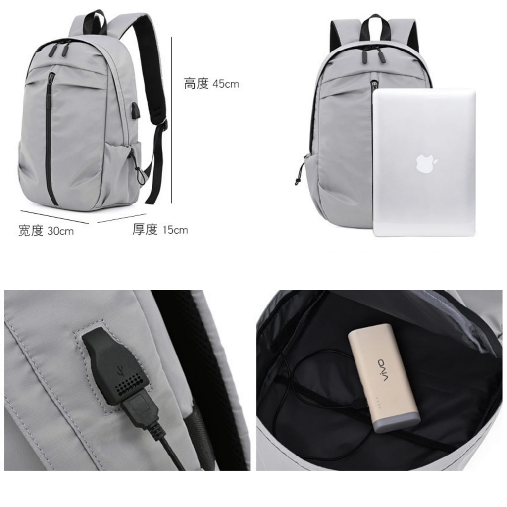 TAS RANSEL PRIA BESAR ANTI AIR SLOT LAPTOP GREY THIAGO TA543G2 IMPORT BACKPACK COWOK GENDONG PUNGGUNG SEKOLAH KULIAH KERJA KEREN POLOS SIMPLE PREMIUM BATAM MURAH