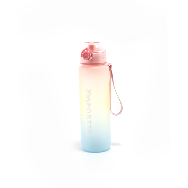 【Spot barang】jumbo Botelo Botol Motivasi Minum 2 Liter Jumbo Tumblr Air Tanda Waktu-Pink【1L】