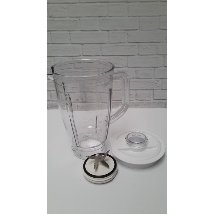 JAR BLENDER PLASTIK MEREK TURBO / PHILIPS + PISAU (1 Set)