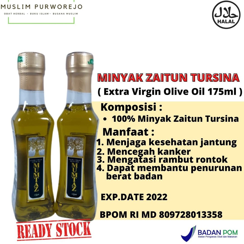 Zaitun Tursina Asli Extra Virgin Olive Oil 175ml Minyak Zaitun Murni Indonesia