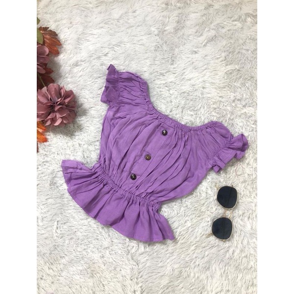 Baju anak perempuan Atasan anak perempuan Cantik baju Sabrina anak perempuan