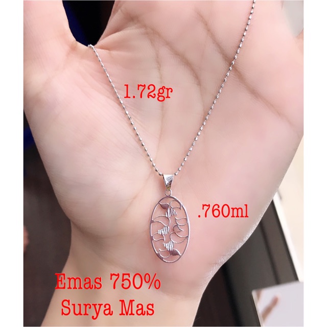 Kalung dan liontin emas 750%
