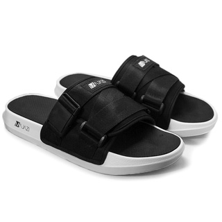Majazi Sandal Ibera Black White / Sandal Pria Slide Casual Sandal Slip On Sandal Slop Sendal Cowok Kekinian