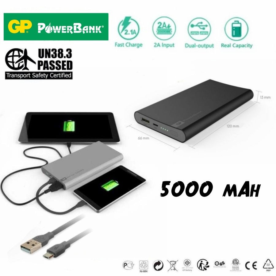 PROMO GP Powerbank Fast Charge Power Bank Dual Output Real Capacity