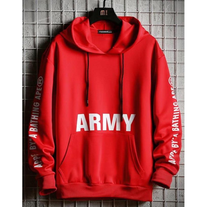 SWEATER PRIA ARMY BAHAN BABYTERRY UKURAN L HOODIE PRIA