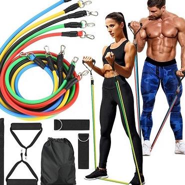 Kejutan Spesial Resistance Bands 11 in 1 Set Tali Pembantu Fitness Gym Power