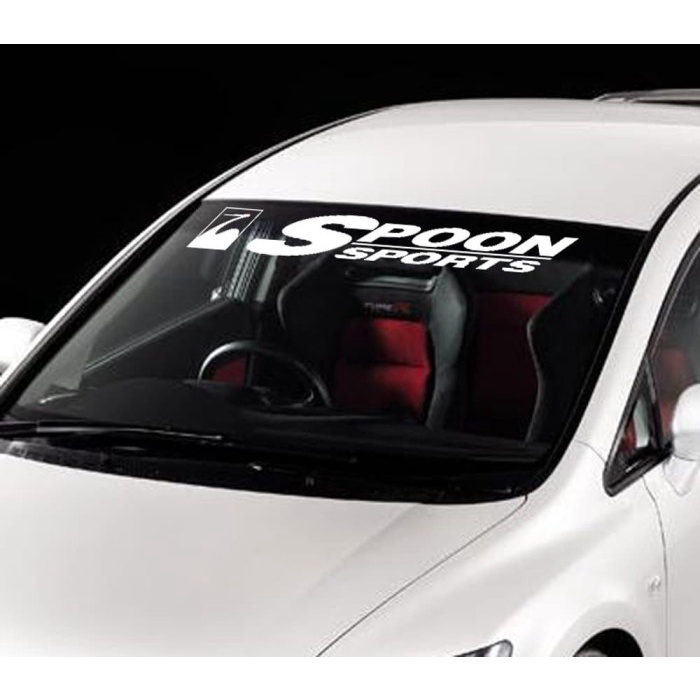 PS✨ sticker stiker spoon sports kaca sticker mobil honda spoon sports jdm - Putih