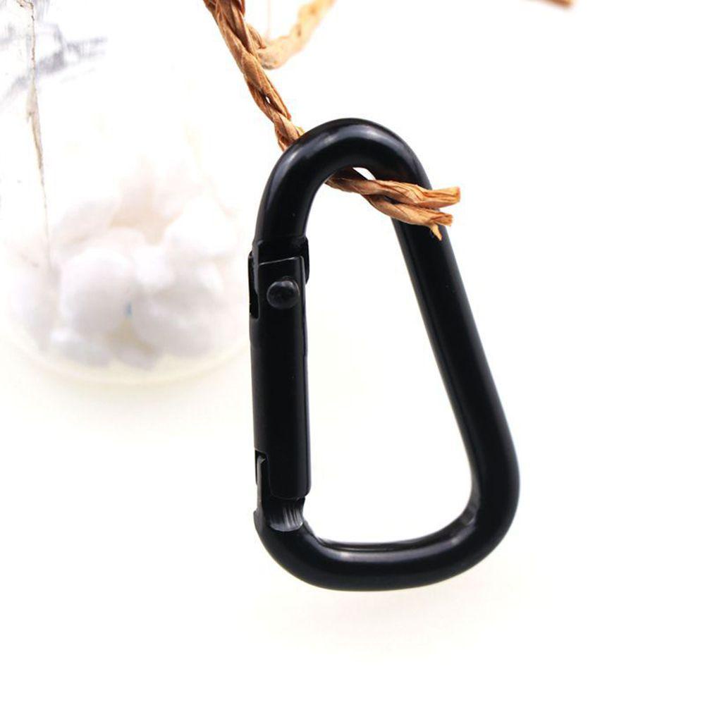 Nickolas1 Gantungan Kunci 10pcs Tas Ransel Praktis Bahan Aluminium Alloy Carabiner Berbentuk D Hitam