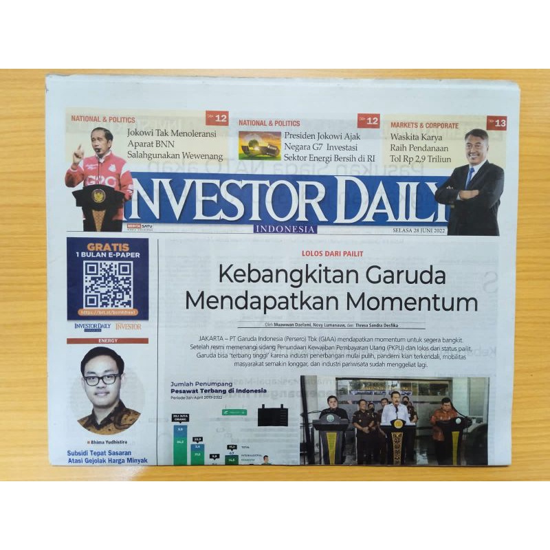 Koran Harian INVESTOR DAILY Edisi 28 Juni 2022