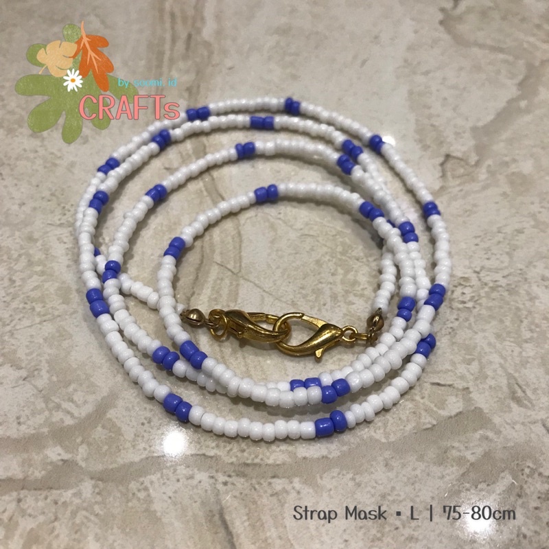 Strap Masker Manik Panjang | Kait Gold Emas / Tali Masker Gelang Lilit - B