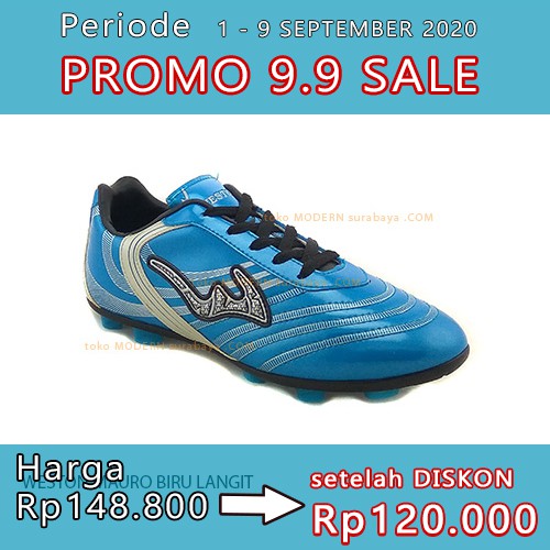 WESTON MAURO BIRU LANGIT sepatu bola casual sneakers