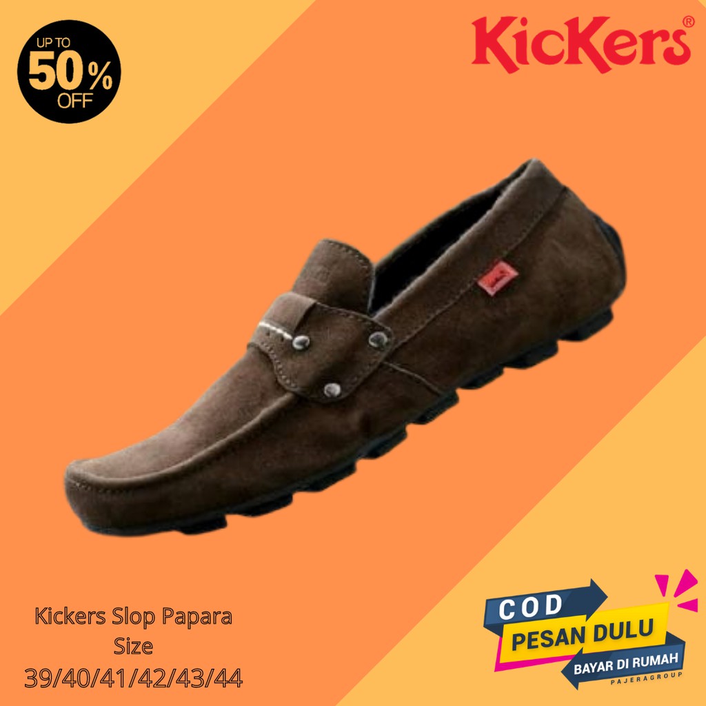 [COD] Sepatu Slip On Pria Kickers PAPARA Coklat Sepatu Slop Cowok Casual Santai moccasin Suede