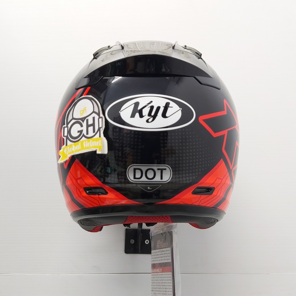 HELM HALF FACE KYT DJ MARU KYT DJMARU MOTIF #14 BLACK RED FLUO