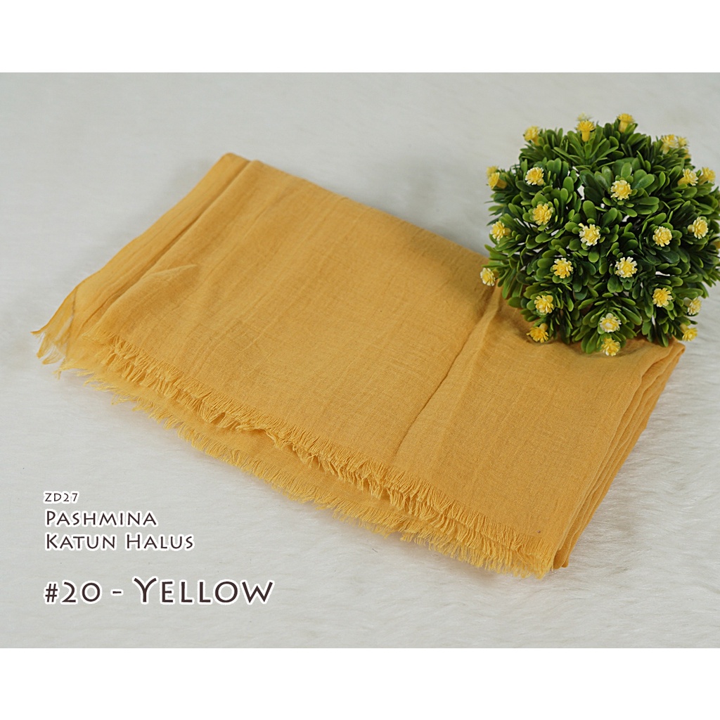 Pashmina Polos Katun Halus - CINDY by Luulu Scarf-#20 - Yellow