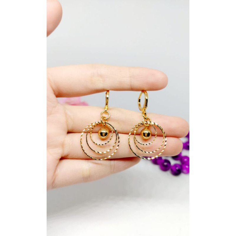 Xuping anting tingkat bulat gold lapis emas 2607