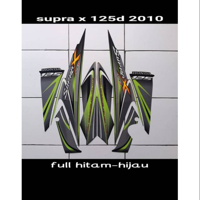 Striping honda supra x 125 2010 warna silver hijau