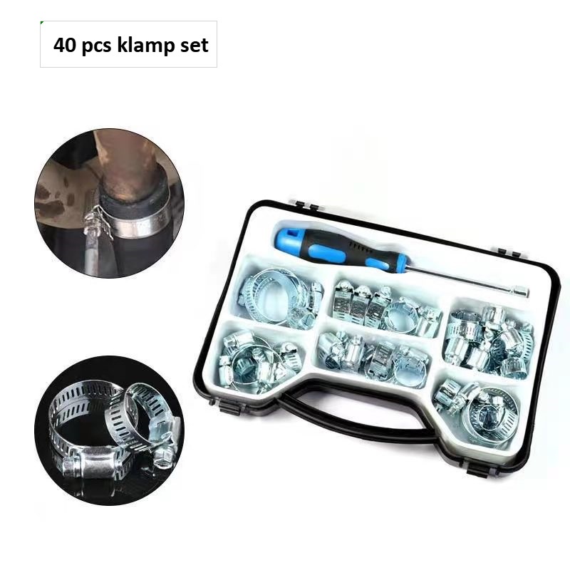 klem selang Stainless set 40 pcs + box