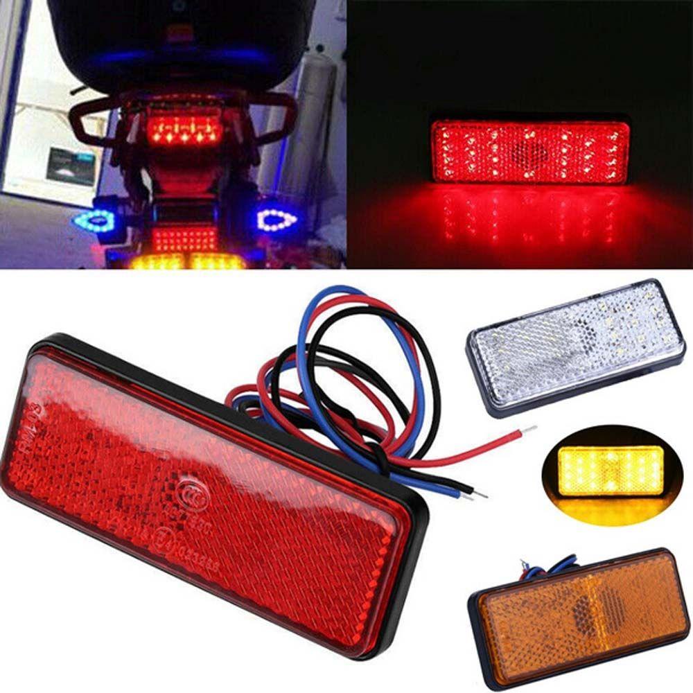 Lanfy Lampu Mobil Ekor Persegi Truk Side Indicator Light Putih/Kuning/Merah Warning Light Bulbs Rem Stop Marker Lamp