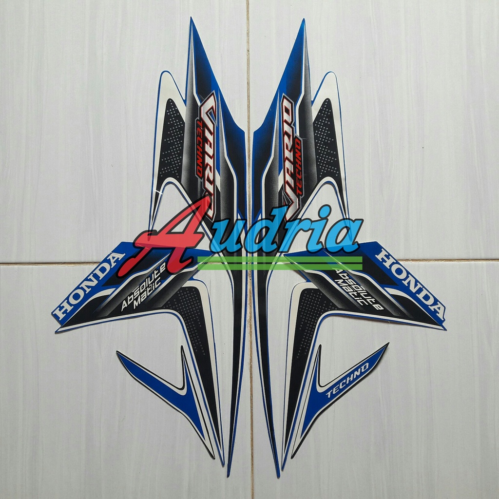 Striping Stiker Motor Honda Vario Techno 110 2010 Biru