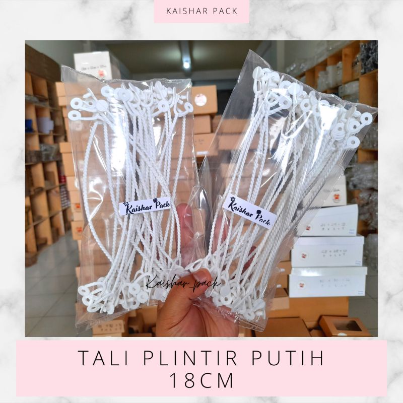 

KAISHAR - TALI PLINTIR PUTIH 18CM DAN HITAM 17CM / PACK ISI 25