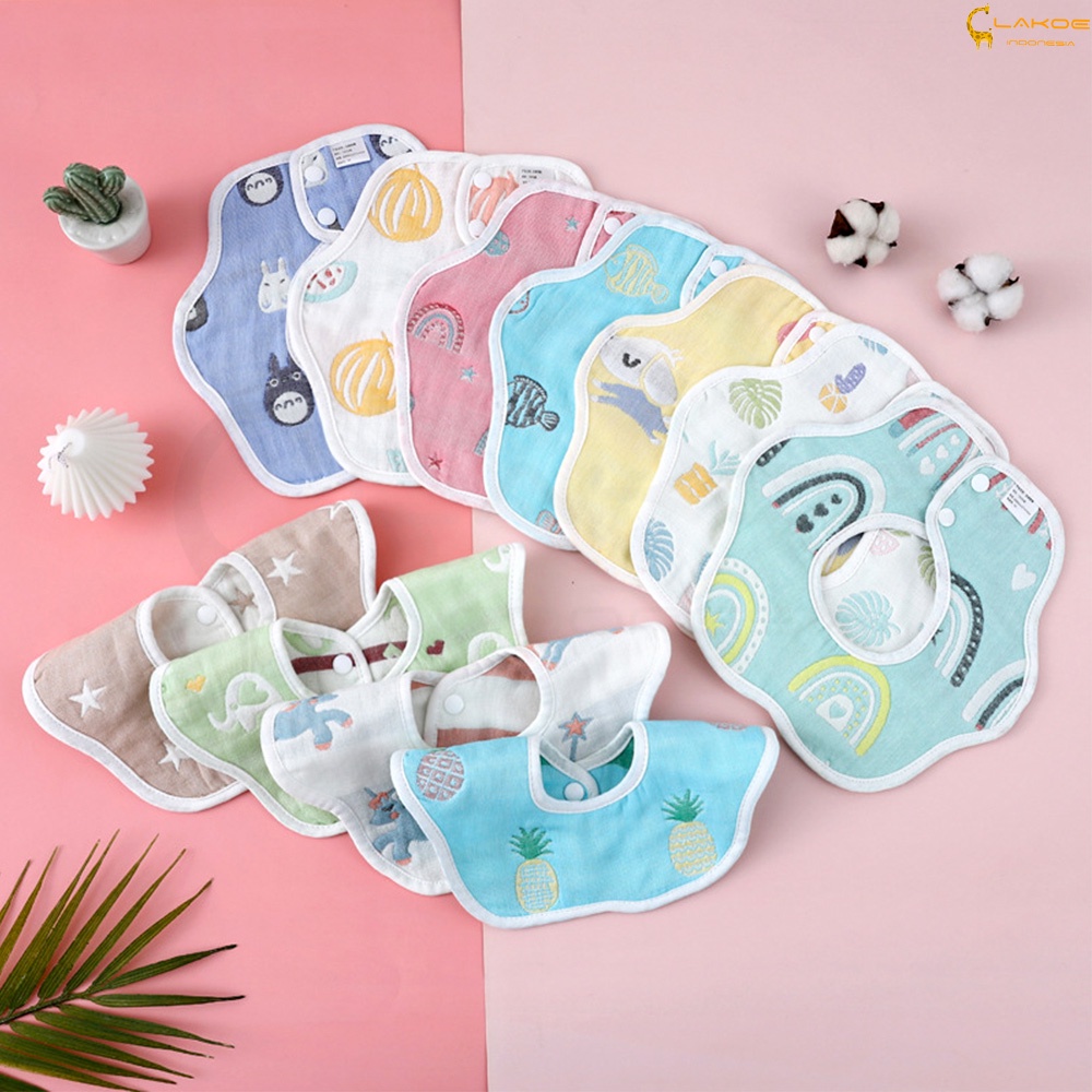 LAKOE bib bayi slabber bayi 6 lapis Celemek Makan Bayi Bahan Katun Gauze