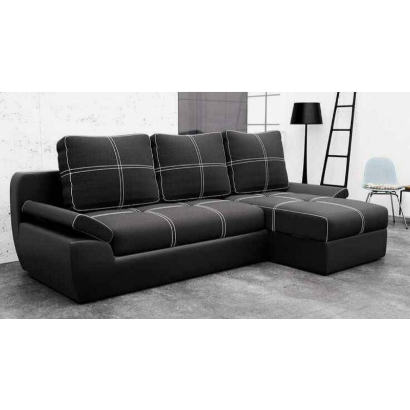 Sofa Minimalis Ruang-Sofa Tamu Kain Hitam Kombinasi Kulit Super Mewah Dan Elegan Berkualitas Premium