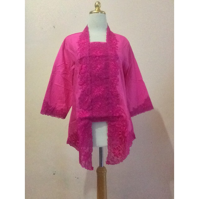 Kebaya Modern Kutubaru Lengan Panjang 7/8 Jumbo Big Size 5L Pink Fanta