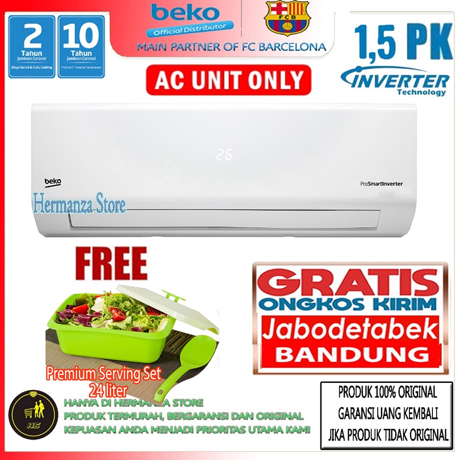 Beko AC Air Conditioner Inverter 1,5 PK BSVOA 120/121 (UNIT ONLY)