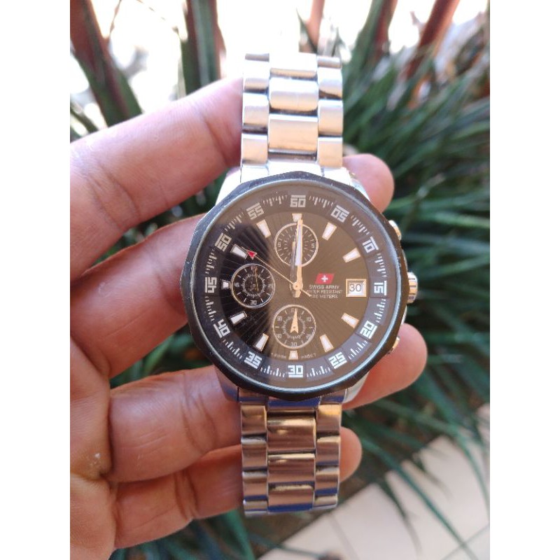 Jam tangan bekas original swiss army chronograph dhc+
