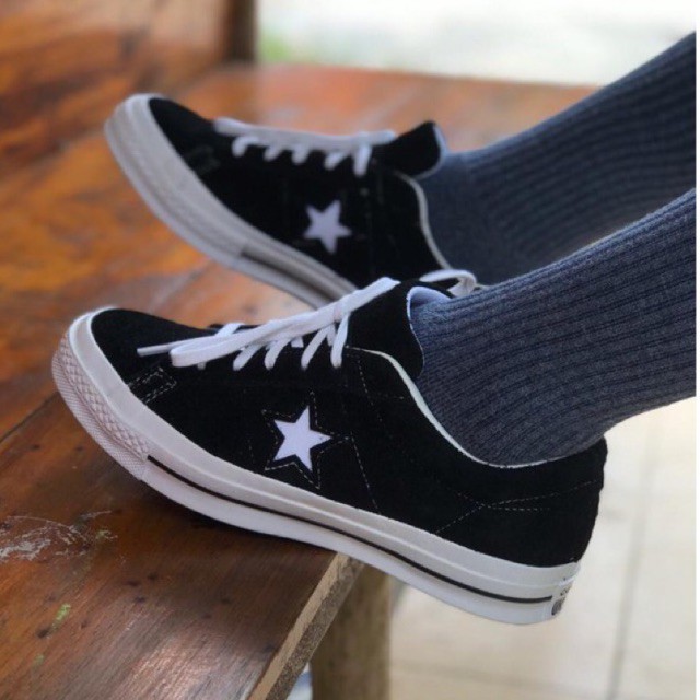 Converse One Star Suede Black White
