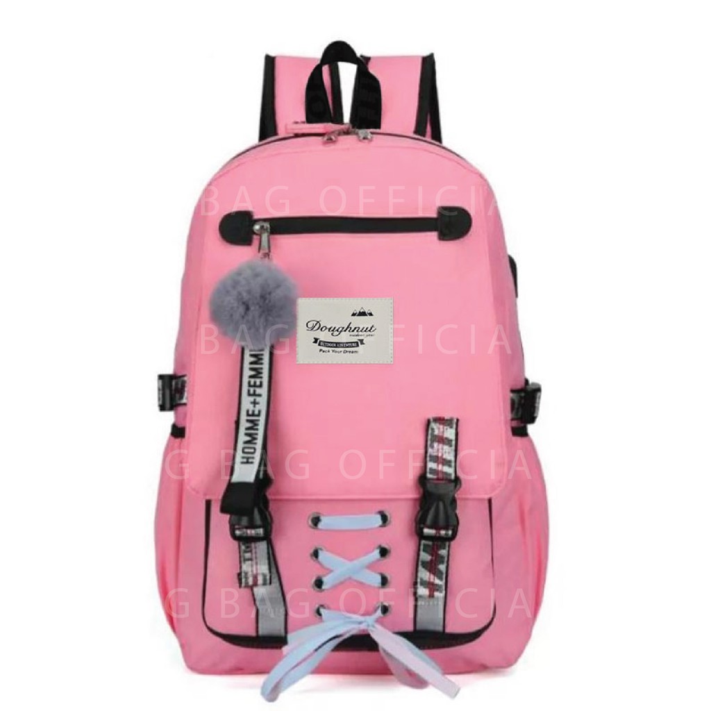 Ransel Korea Ransel Remaja Tas Korea Perempuan ( TIDAK DENGAN POM POM &amp; GANTUNGAN ) Tas Sekolah