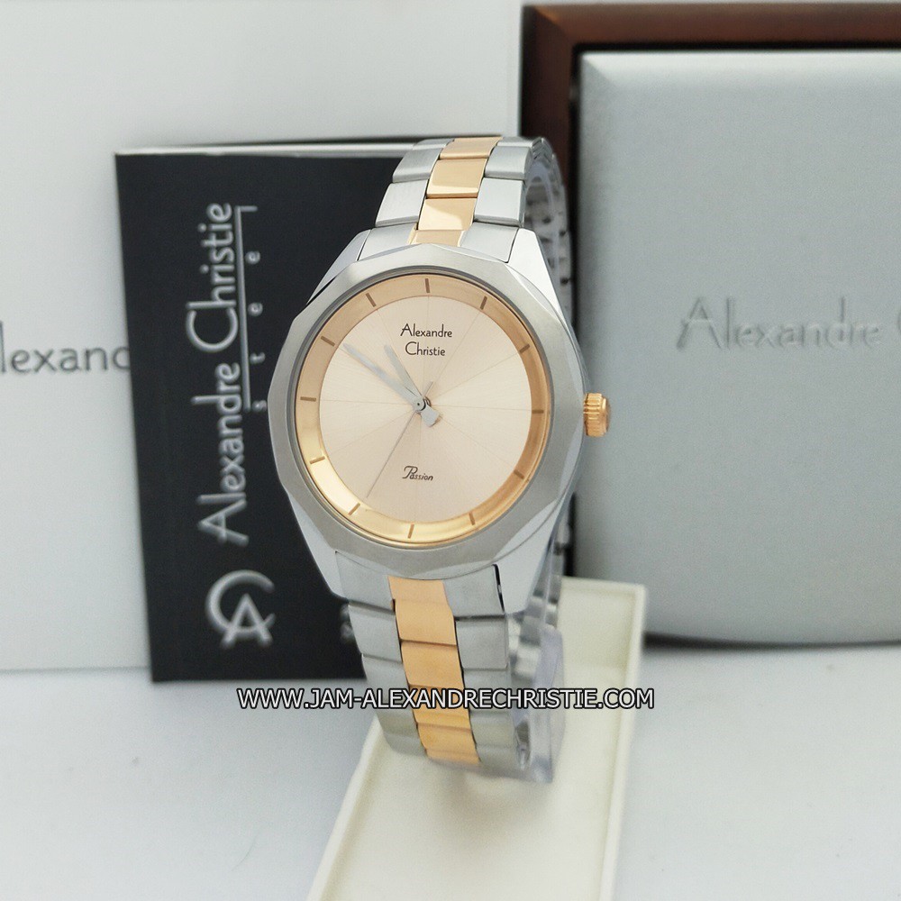 Jam Tangan Wanita Alexandre Christie AC 2860 LH SVRG silver rosegold Ori