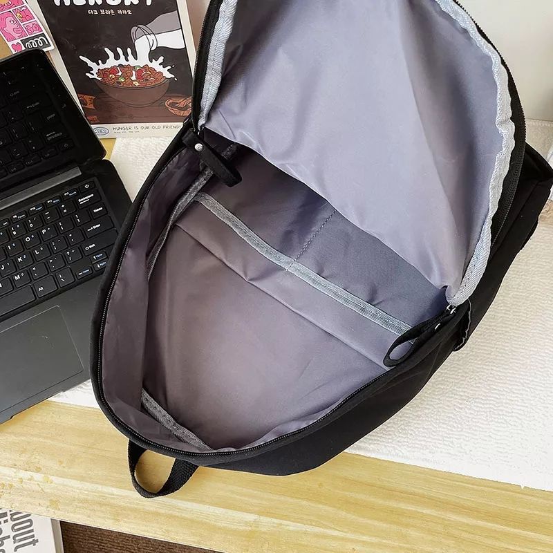 Tas Laptop Ransel Tahan Air Ransel polos Wanita Pria tas sekolah warna hitam polos SMP SMA Kuliah ada slot Laptop