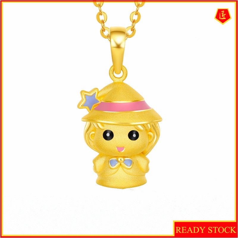 [Ready Stock]Fashion Gold-Plated Angel Magic Girl Pendant Necklace